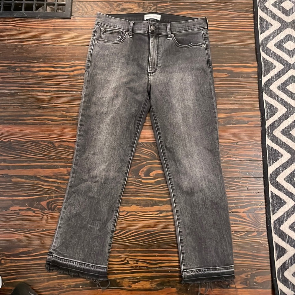 GAP crop flare high rise black jeans